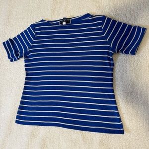 Blue and white, stripped shirt
